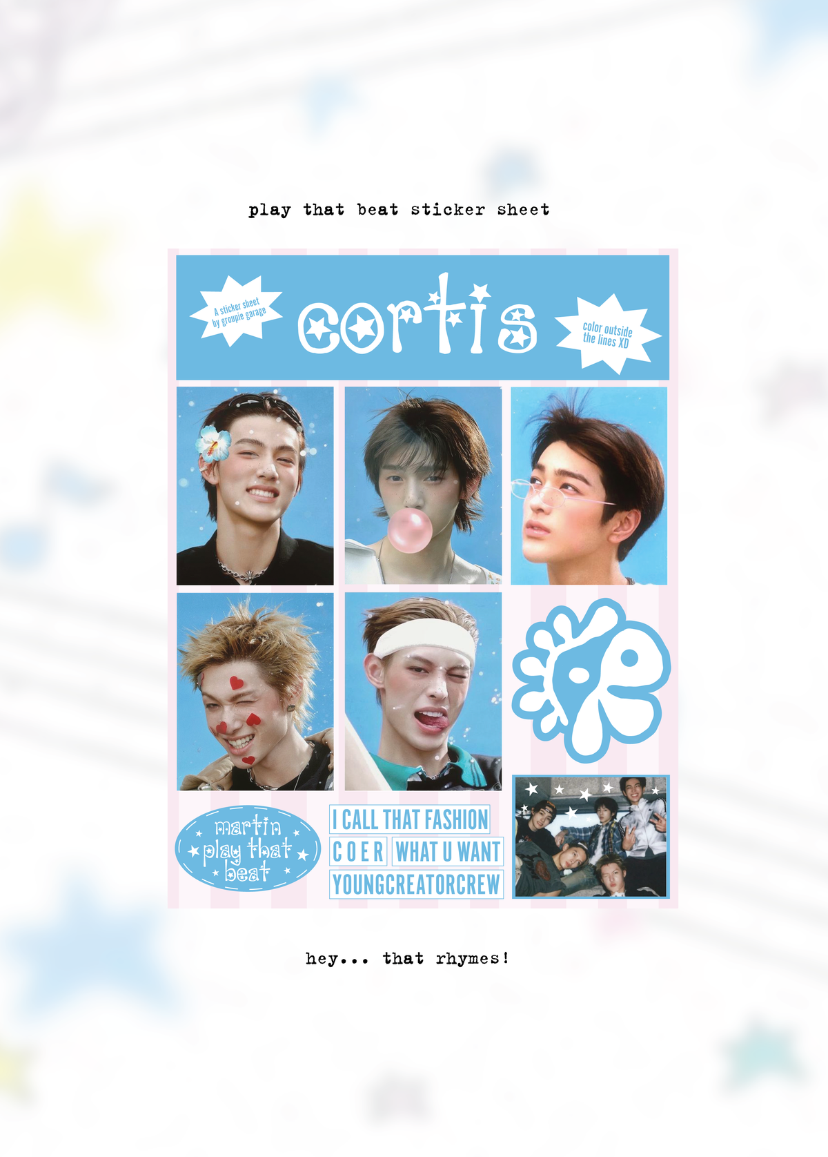 Play that beat sticker sheet