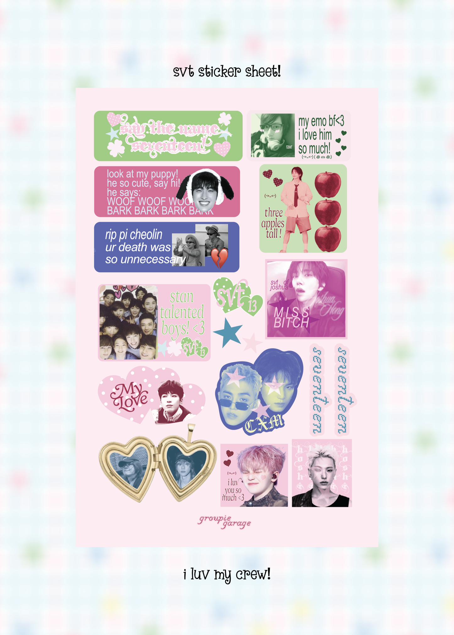 seventeen sticker sheet